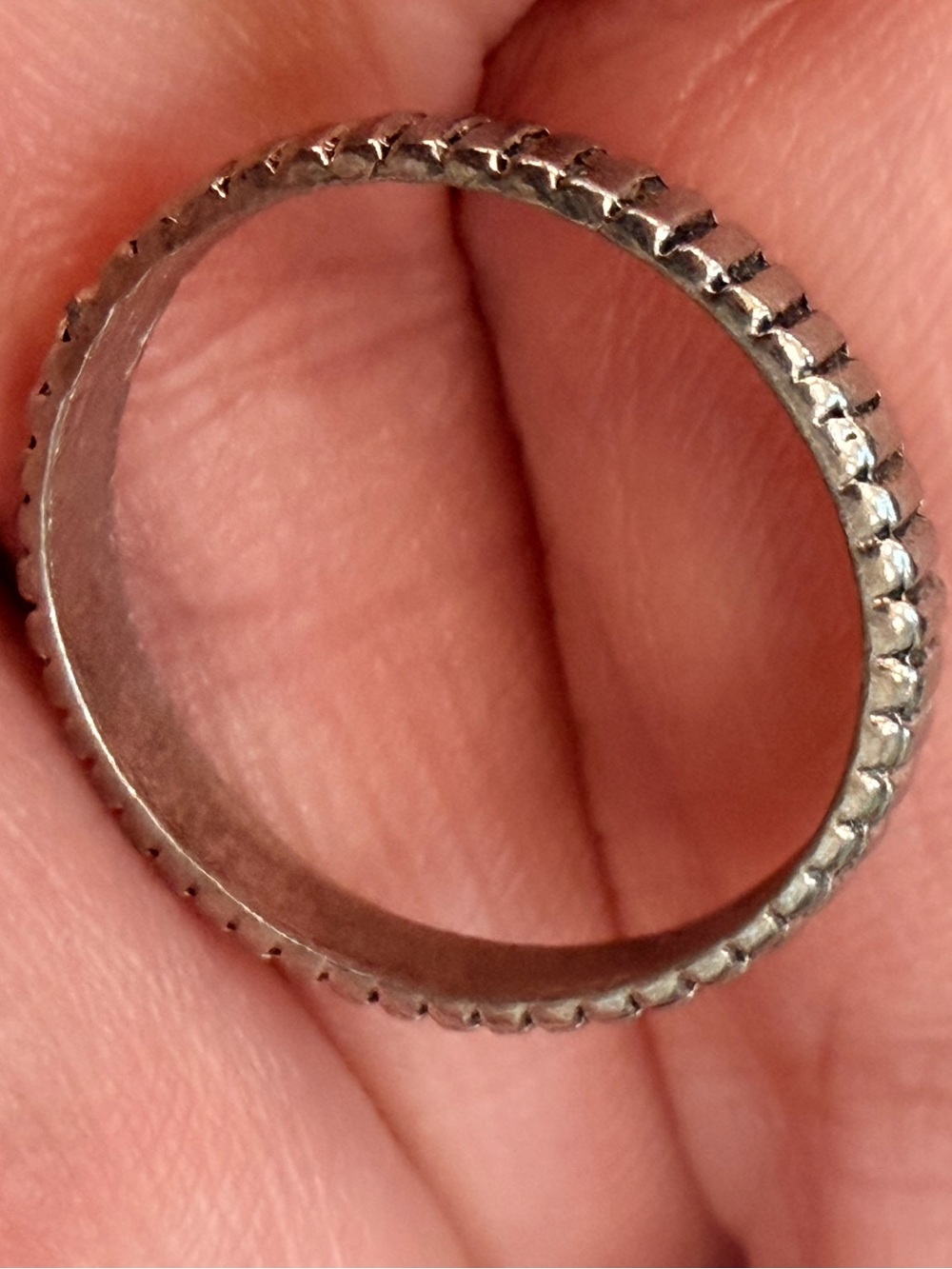 Silver-Tone Ribbed Textured Stackable Band Ring, Size 5.5–6 - Picture 7 of 12
